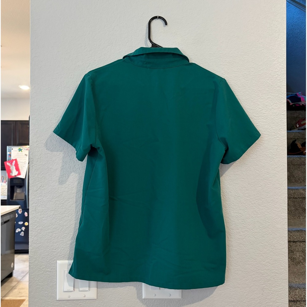 FIGS Technical Collection Scrub Polo Shirt Teal Green MEDIUM - Picture 6 of 6